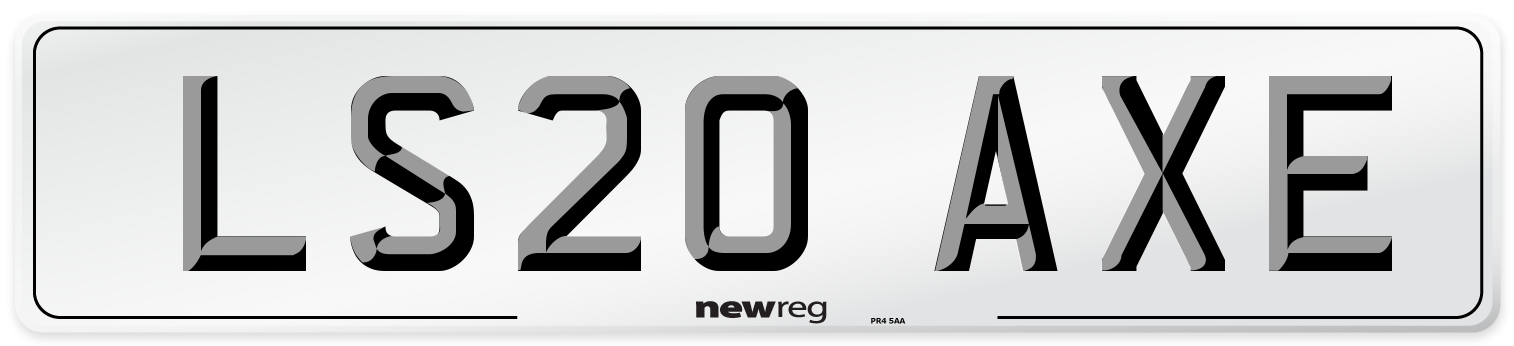LS20 AXE Number Plate from New Reg